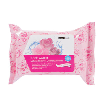 Image of a single pack of 2nd Love's Rose Water Makeup Remover Tissues in a white background.