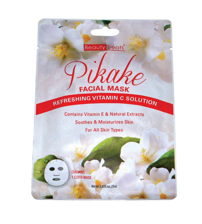 Image of a single pack of Beauty Treats' facial mask in the scent of Pikake flower.