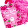 Image of a pink single pack of Rose Water Facial Mask by Beauty Treats in a white and pink background.