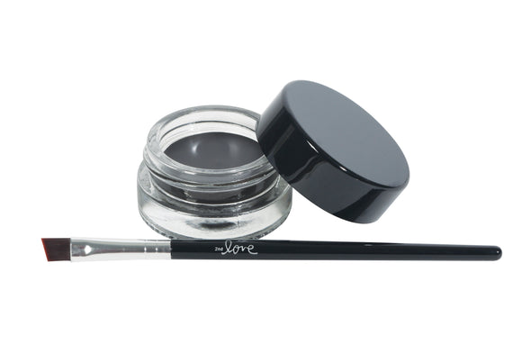 Eyebrow Gel with Brush in Charcoal Black - 2nd Love Cosmetics